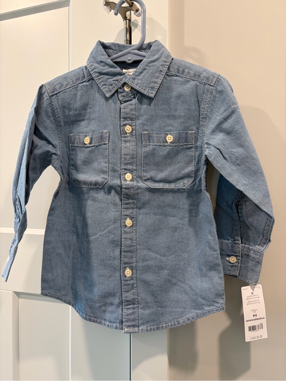 Carter's Light Blue Kids Denim Button-Up Jacket